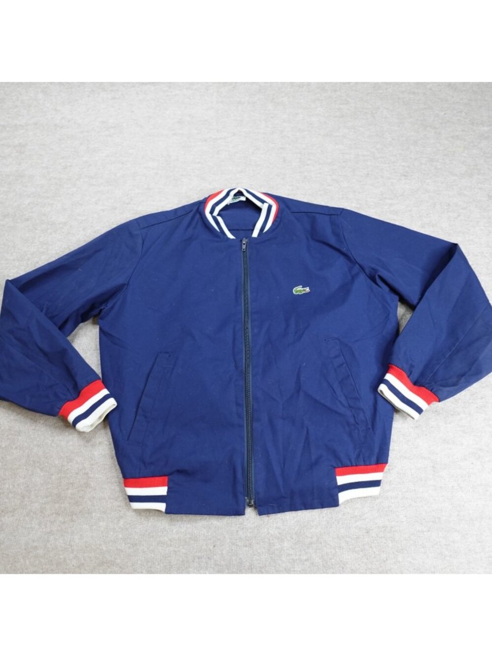 Lacoste Mens Jacket Small Blue Bomber Lightweight Vintage 80s